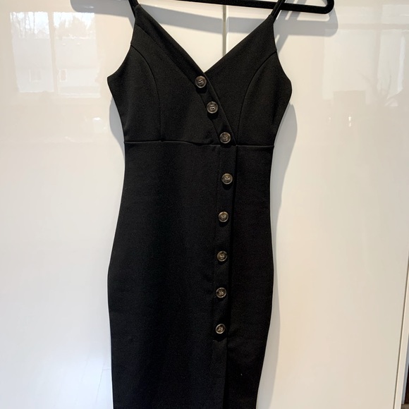 Fashion Nova - Black Button Dress - XS - Picture 1 of 5